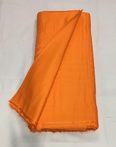 Image of BKRKJ Women's Rayon Cotton Unstitched Fabric by Meter for Sewing Suit Salwar Chudidar Patiyala Kurti Shirt Kameez Blouse Kurta Pyjama (Orange, 1.5 Meter)