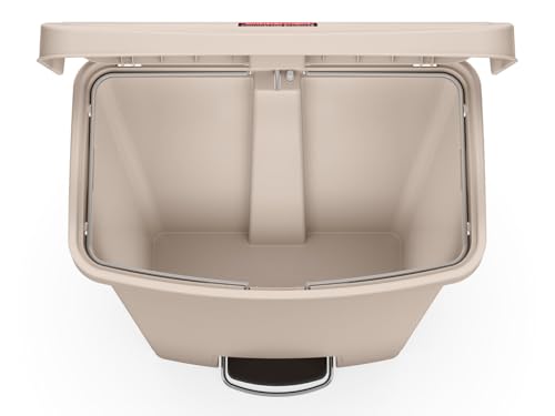 Image of Rubbermaid Commercial Products STREAMLINE Plastic Front Step Step-On-Trash /Garbage Can /Bin 18 GAL Beige for Doctor's Office /Hospitals /Healthcare