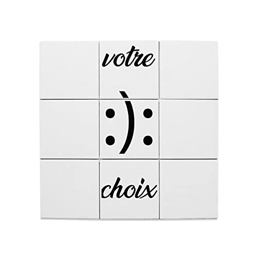 Carreaux céramique décoratif 15,2 x 15,2 cm emoticone heureux malheureux pour revêtement mural