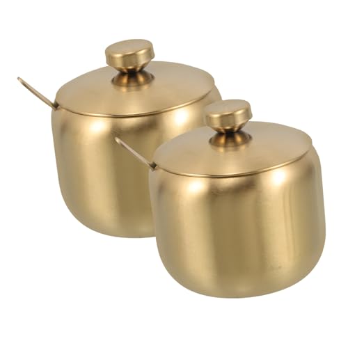 COLLBATH 2-piece Kitchen Condiment Jar Set Modern Salt Sugar Spice Storage Jars Seals