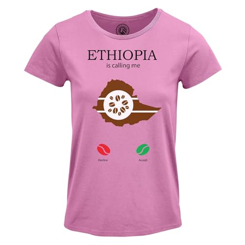 T-Shirt Col Rond Femme Ethiopia Calling en Coton | Top Noir Coupe Standard