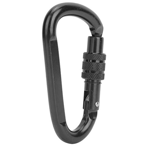 Klettern Karabinerhaken, 30KN Kohlenstoffstahl Outdoor Hochleistungs Bergsteigerkarabiner Kletter Hauptschloss Sicherheitsschnalle Kletterkarabiner Schwarz