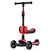 LUO Monopattini Scooter Sportivo, Pedale allargato e più Lungo, Scooter per Bambini, Regolazione dell'altezza, Scooter Anti-collisione Pieghevole a Due in Uno (Color : Red)