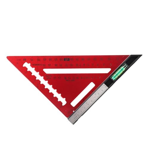 Escuadra de viga de 7 pulgadas roja, regla triangular de aluminio con nivel para construcción 7