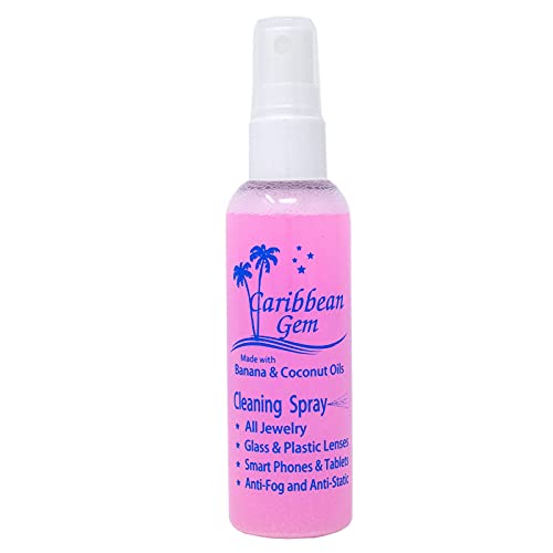 Caribbean Gem USA | 2 oz Spray | All Natural | Banana & Coconut Oil Jewelry Cleaner | for Gold Silver | Precious Stones | Screen Glass | Eye Ware | Ammonia Free | Biodegradable…