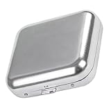 ibasenice Mini Taschenaschenbecher aus Edelstahl mit Deckel Kompakter Metall Aschenbecher für Zigarettenstummel Tragbarer Geruchsdichter Zigarettenbehälter für Outdoor Reisen und Büro