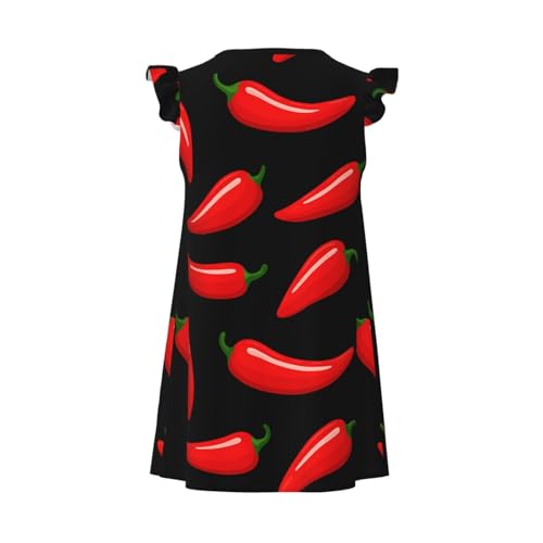 Augenstern Flutter Sleeve Nightgown Pajama Gown Chili Peppers Easy Pull-On Sleepwear Nightdress2