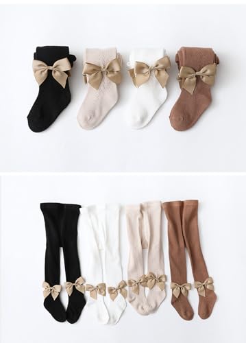 Infant Toddler Girls Tights Knit Mesh Bowknot Princess Pantyhose Leggings2