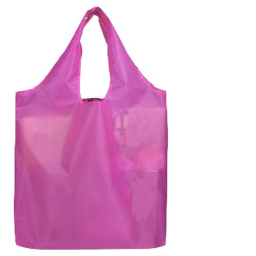 Kelisdi Bolsas de compras reutilizables plegables de gran capacidad, bolsa de almacenamiento multifunción, ligera, bolsa de compras, rosa roja, One Size