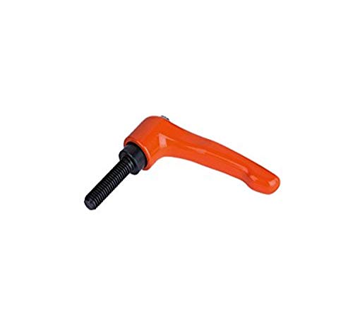 Image of Kipp 06460-92082X30 Zinc Adjustable Handle with Protective Cap and M8 External Thread, Modern Design Style, Metric, Orange Powder-Coated Finish, Steel Components, Size 2, 30 mm Screw Length
