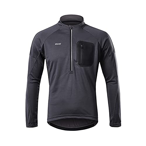 NOPEXTO Maillot Cyclisme Homme,Maillot De Cyclisme Manches Longues Pour VTT Séchage Rapide Vetement Respirant Cycliste Vélo Jersey (Noir,M) Cover