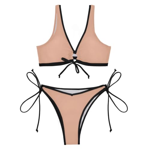 Bikini de cuerda para mujer soluciona las marcas de bronceado caqui 4