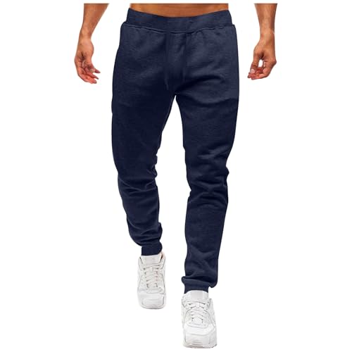 Genérico Pantalones Chandal Hombres Pantalones Hombre Cómodo Pantalón Deporte Jogger Running Deportivas Chándal con Bolsillos Ropa Termico Gym Otoño Invierno Algodón Pants Marina de Guerra XL