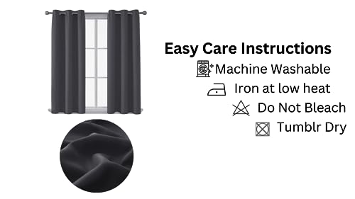 Ev Dekor® EVCRTN01 Thermal Blackout Curtains for Bedroom Offices, Hotels Windows 90"(228cm) Wide X 54"(137cm) Long, Charcoal - Image 4
