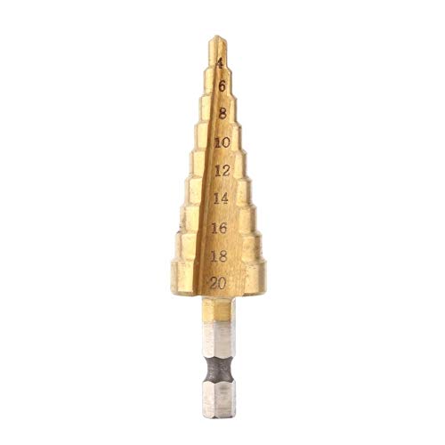 Generic 4Mm to 20Mm Hi-Speed Step Drill Bit Steel Titanium Coated Hole Cutter Hex Shank Hole Cutter Power Tools