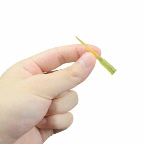 Yellow Micro Pipette Tips (Pack of 1000) Longer thinner tip Used for Laboratory