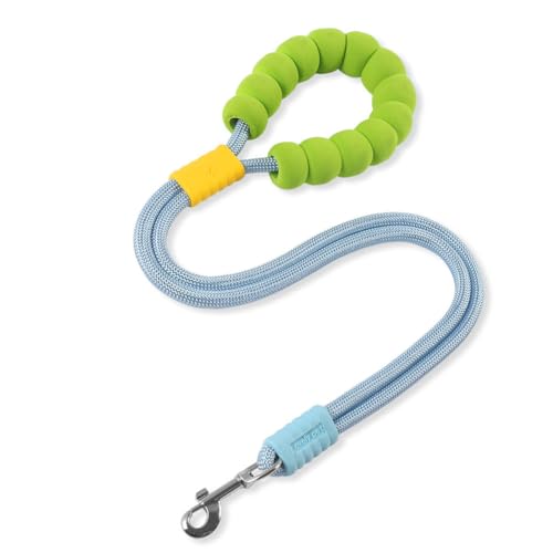 ソフトフォームダブルドッグリーシュ、快適なパッド入りハンドル付きヘビーデューティードッグリーシュ、小型、中型、大型犬用の丈夫なロープノープルペットトレーニングリーシュ