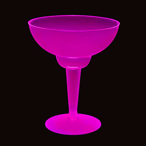Party Essentials Hard Plastic Two Piece 12-Ounce Margarita Glasses, Neon Pink, 10 Count #TOP4