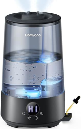Homvana Humidifiers for Bedroom Home, 3.6L Cool Mist Top-Fill 34H...