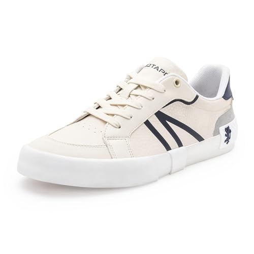 Image of Red Tape Men's Sneakers Off White Pu Round Toe Lace-Up Responsive Sole