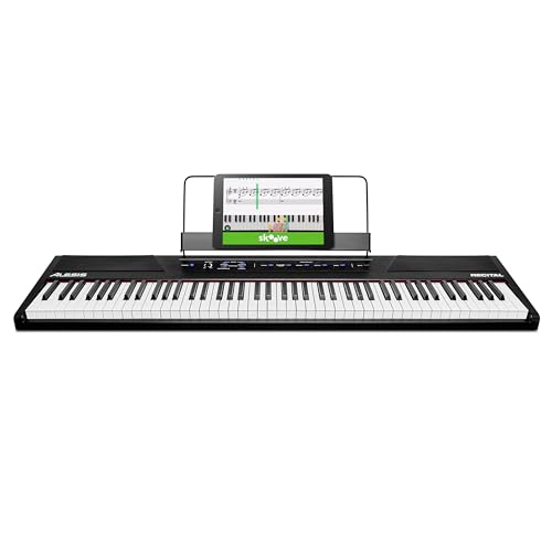 Alesis Recital - 88 Key Digital Piano Keyboard with Semi-Weighted Keys, 2x20W Speakers, 5 Voices, Split, Layer and Lesson Mode, FX and Piano Lessons