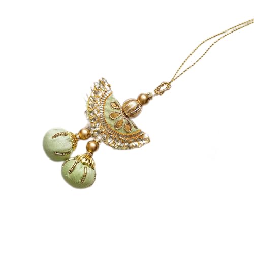 Image of eCraftIndia Diamonds, Pearls Designer Bhaiya Bhabhi Rakhi Set with Roli Chawal Pack -