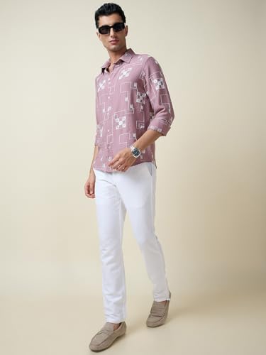 Image of Thomas Scott Mens Regular Fit Embroidered Full Sleeves Casual Shirt