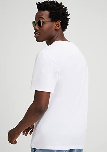 Camiseta Básica Masculina Manga Curta Em Algodão Pima Branco G