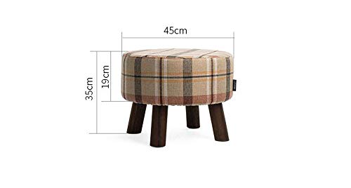 Tabouret de canapé et pouf en tissu rayé bleu pour salon moderne - 4