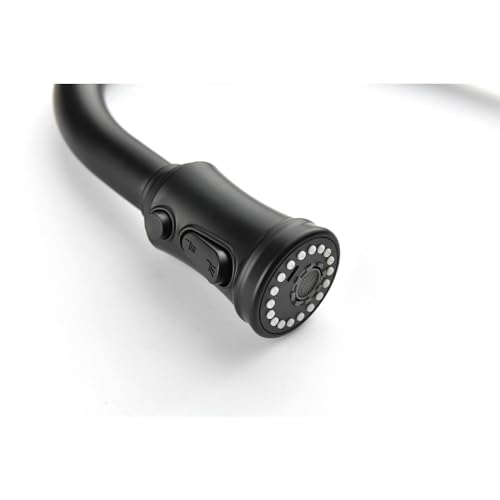 Robinet de cuisine noir mat avec douchette extractible en acier inoxydable pour évier moderne