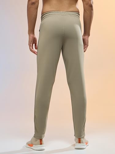 Image of TECHNOSPORT Men's Slim Fit Mid Rise Solid Trackpant with Techno Dry for Gym, Workout & Sports