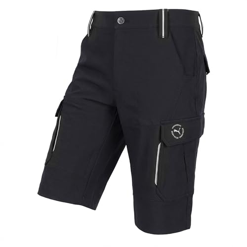 PUMA Workwear Kurze Arbeitshose Herren - Mit 4-Wege Stretch - Robuste Shorts mit verstärkte Taschen durch 100% Nylon und Gummizug im Bund - Erhöhtes Rückenteil - Arbeitsshorts - Schwarz - 48