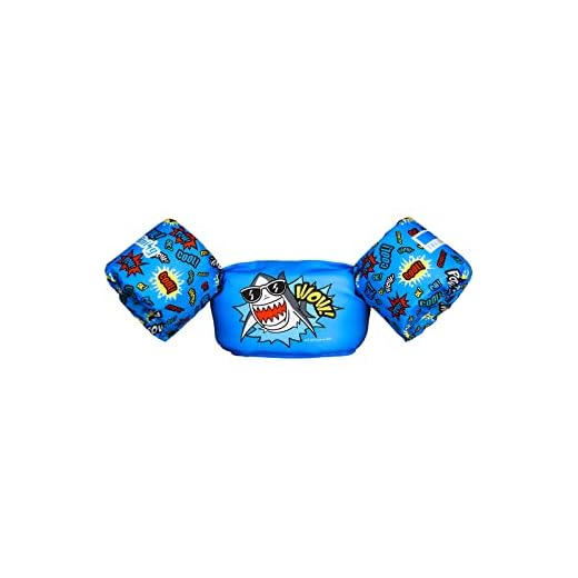 Dark Lightning Toddler Swim Vest, Kids Floaties for 30-50 Pounds, Baby Swimmies with Water Wings
