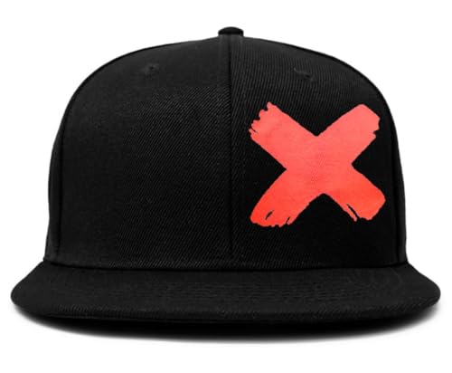 Image of Tai & Zai Black Snapback Hat with Printed, Adjustable Flat Brim Cap, Six Hole Breathable Design
