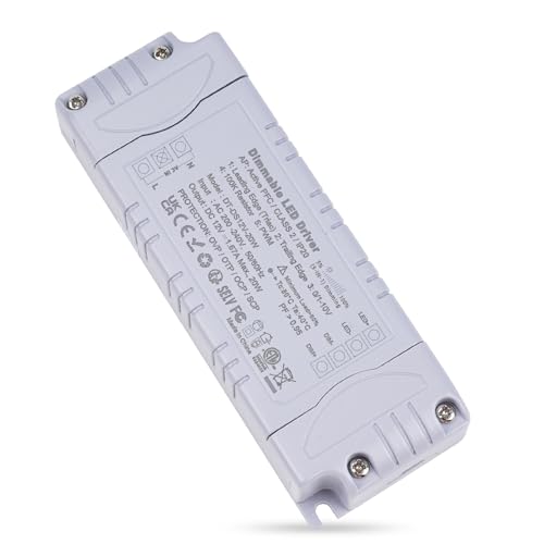 REYLAX LED Trafo 12V 20W Dimmbar - Triac & 0/1-10V Kompatibel - Netzteil Für LED Streifen & Spots - Konstantspannung 230V Zu 12V DC