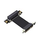 ADT-Link PCIE 4.0/3.0 X1 Riser Cable Dual 90 Degree Right Angle PCIe 3.0 x4 to x4 Extension Cable PCI Express 4X Riser Card Ribbon Extender (M22SL-TL 4.0, 5cm)