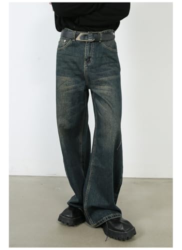 Men's Denim Jeans American Retro Wide Leg Loose High Street Commuting Daily Casual Pants for Men 5