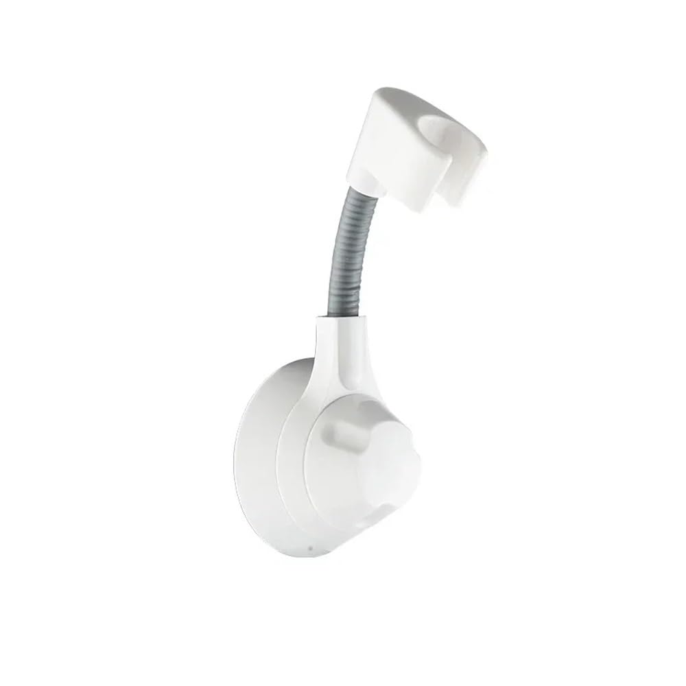 2 soportes de ducha con ventosa, soporte ajustable para cabezal de ducha, boquilla de mano, soporte de ducha sin perforaciones, rotación multiángulo (blanco)
