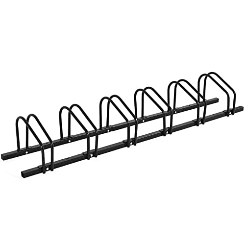 GOPLUS Râtelier Familial pour Vélo, Support de Vélo avec 4/5/6 Places de Rangement pour Parc et Magasins, Porte-Vélos Idéal pour VTT, Vélo Enfant, Vélo...