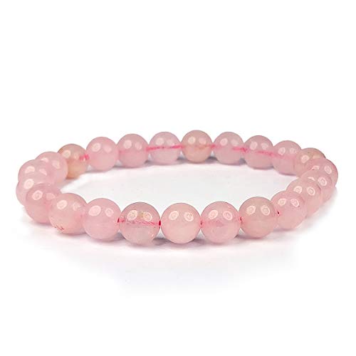 Image of Reiki Crystal Products Unisex Adult Natural Certified Clear Quartz Amethyst Rose Quartz Crystal Stone Bracelet 8 Mm Beads (Color : Multi) Combo Bracelet Pack Of 3 Pc