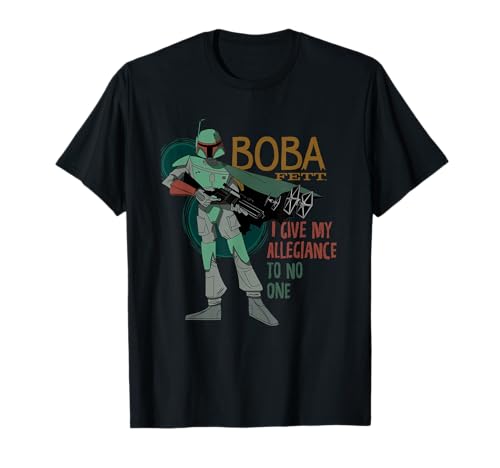 T-shirt Star Wars Boba Fett en coton noir pour fan de la saga