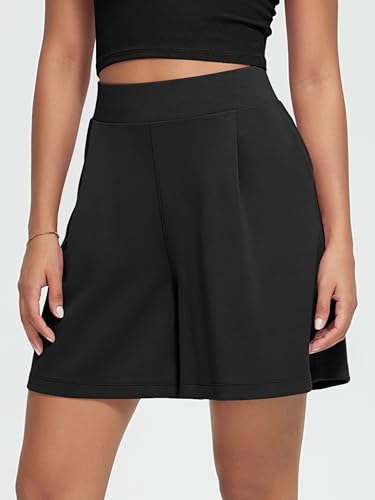 ODODOS Modal Soft Wide Leg Shorts for Women High Waist Casual Relaxed Shorts with Pockets-Inseam 4"/ 6"4