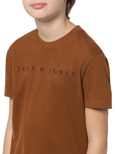 Image of JACK & JONES Boys Cotton Solid Regular Fit T-Shirt