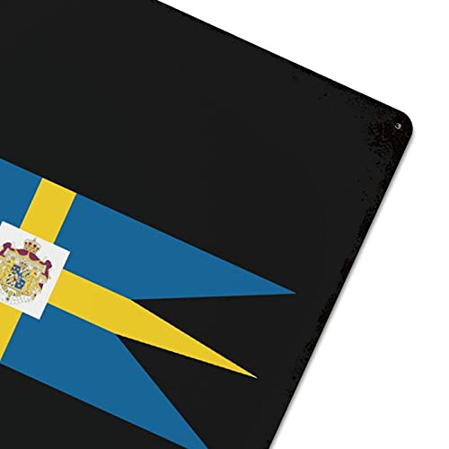Placa de hierro de la bandera sueca real, cartel metálico decorativo de alta resistencia 7