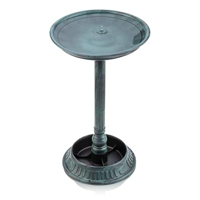 Alpine Corporation TIZ112 Tall Outdoor Statue, 25, Plastic Birdbath with Planter Yard