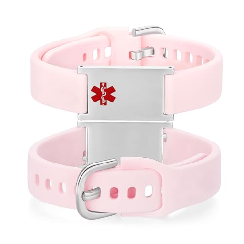 Image of LinnaLove Medical Alert ID Bracelet - Adjustable Silicone Band, Custom or Pre-Engraved Options, QR Code Available