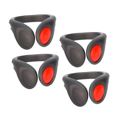 GANAZONO 4pcs Led Flash Shoe Clips Safety Night Running Gear for Runners Joggers Walkers Weather Resistant Non- Design for Enhanced Visibility Black Shell