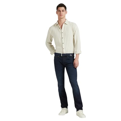 Image of Pepe Jeans Men's Casual Shirt | Striped Shirt for Men| Regular Fit | Vertical Stripes | Full Sleeve | Available in Plus Size