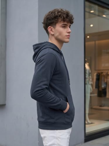 Image of HOODMASTER Unisex Fleece Hoodie Sweatshirt with Pockets Full Sleeves Regular Fit Solid Pattern Hooded Neck and Standard Length | Hoodies for Men & Women