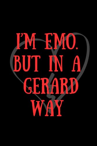 I'M EMO. BUT IN A GERARD WAY notebook, 6" x 9" blank lined paperback journal. My Chemical Romance